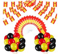 BBTO Set de Drapeau Portugal avec Guirlande de Bannière Portugal 10 Drapeaux à Main 30 Ballons pour Décoration de Fête à Thème Patriotique(Espagne)