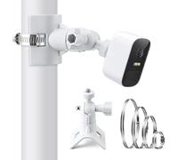 BBTO Support de Caméra sans Perçage Compatible avec Ring/EufyCam 2C/1/2/2C Pro/3/3C/E/Arlo, Support Caméra Extérieur Réglable avec Filetage 1/4 Pouce - Comprend 4 Bandes en Acier Inoxydable