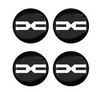 BBTUA 4 Pièces Cache-moyeux Autocollants pour Dacia Duster III 2024 56mm, Hub Centre Caps Cover Sticker Insigne Couvercle de Jante Autocollant,Silver