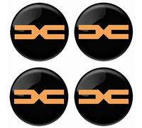 BBTUA 4 Pièces Cache-moyeux Autocollants pour Dacia Sandero 3/Sandero Stepway III 2021-2023 2024 56mm, Hub Centre Caps Cover Sticker Insigne Couvercle de Jante Autocollant,Gold