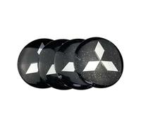 BBTUA 4 Pièces Cache-moyeux Autocollants pour Mitsubishi Lancer Evolution Ⅹ 2008-2014, Hub Centre Caps Cover Sticker Insigne Couvercle de Jante Autocollant,Bla-ck-56mm