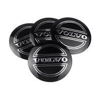 BBTUA 4 Pièces Cache-moyeux Autocollants pour Volvo XC40 2016-2020, Hub Centre Caps Cover Sticker Insigne Couvercle de Jante Autocollant,Bla-ck-56mm