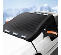 BBTUA Bâche Pare-Brise Voiture Magnétique pour Smart Forfour 2015-2020, Anti Givre Neige Couverture de Protection Hiver Extra Large avec Couvre-Rétroviseurs,Orange Reflective Strip