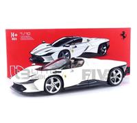Voiture Miniature de Collection - BBURAGO 1/18 - FERRARI Daytona SP3 Spider Closed Version - Blanc / Noir