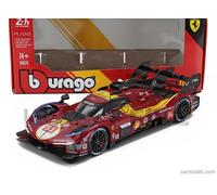 Bburago - Ferrari 499P 24H LMS Hypercar 2025#51, Voiture diecast à l'échelle 1:24, réplique détaillée de la protagoniste du Mans, portières ouvrables, Licence Officielle Ferrari, 3+
