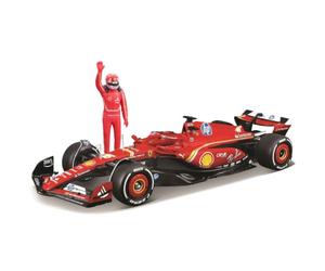 Bburago 1:24 Scale Ferrari SF-24 F1 Car 2024 - Charles Leclerc #16 | Official Ferrari Licensed Die-Cast Model | Includes Leclerc Driver Figure | Formula 1 Collector's Replica
