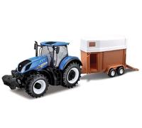 Bburago 1:32 Tracteur agricole New Holland avec remorque pour chevaux