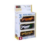 Bburago - 1/43 Collection City - Pack de 3 véhicules - Assortiment - Nouveauté FA 2022 - Voiture Miniature pour Enfant - Reproduction à l’échelle, Plusieurs véhicules Inclus. 30452