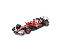 BBurago Voiture miniature Ferrari SF-25 F1 2025 n°16 Leclerc 1:43 avec casque, vitrine & socle
