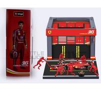 Bburago 1/43 - Ferrari Sf-24 Pit Pass Diorama Playset - 2024 (C. Leclerc) 36862l-Bburago