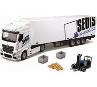 Bburago 1:43 MB Actros SEDIS Logistics avec chariot élévateur et accessoires