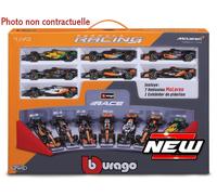 Bburago 1/43 - Mclaren 7 Car Set - Mcl36 X2 - Mcl60 - Mcl38 (D. Ricciardo - L. Norris - O. Piastri) 38169-Bburago