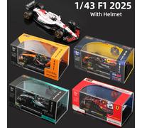 Bburago 1:43 modèle F1 avec casque 2025 alliage Miniature moulé sous pression formule voiture de course jouet MCL39 W16 SF25 RB21 LEC-16