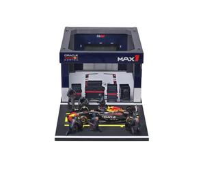 Bburago 1:43 Scale Oracle Red Bull Racing RB21 F1 2025 Pit Pass Diorama Set - Max Verstappen | Official Red Bull Racing Licensed Die-Cast | Pit Lane Scene Display | F1 Collector's Model