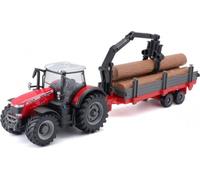 Bburago 10cm Tracteur agricole avec volant et Massey Ferguson 8740S
