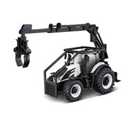 BBurago Tracteur VALTRA M2Q 10 cm – chargeur avant, chargeur de grumes et 3 grumes