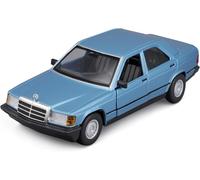 Bburago 18-21103 - Modèle réduit de voiture - Mercedes 190E '87 (bleu diamant, échelle 1:24) Modèle réduit de voiture