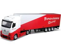 Bburago 18-31460 StreetFire - Maquette de camion - Mercedes Actros avec semi-remorque Firestone (échelle 1:43)