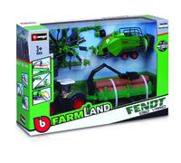 Bburago 18-31668 Tracteur Fendt 1050 Vario Avec 3 Remorques Différentes (10Cm)