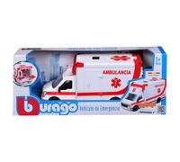 Bburago Ambulancia Con Camilla en Miniatura, Réplica Realista, Vehículo de Emergencias Con Todo Tipo de Detalles, A Partir de 3 Años