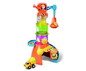 Bburago B16-88605 BB Junior Volvo Grue empilable Véhicule préscolaire Jouet Jaune Taille L