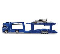 Bburago B18-31463 Street Fire Multicar Carrier Volvo FH16 Globetrotter 750 XXL Bleu, Motifs et Couleurs Assorties