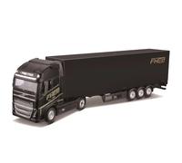 Bburago | Camion avec remorque Volvo FH16 | Reproduction de Voiture Miniature à échelle 1/43 | Noir et Bleu | Jouet pour Enfant à Collectionner | B18-31461T