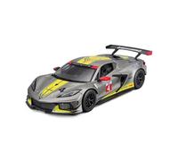 Bburago - Chevrolet Corvette C8R - Jaune - Nouveauté 2024 : réplique métallique Racing à l'échelle 1/24ème. Détails intérieurs, Portes et Capot ouvrants pour Une expérience Authentique
