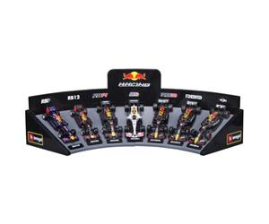 Bburago - Coffret 7 Véhicules F1 Oracle Red Bull - Échelle 1/43 - avec Présentoir - Collection Formule 1 en Métal - Cadeau Dès 3 Ans - Pack Cadeau Formule 1 Collector Red Bull