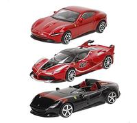 Bburago - Coffret Cadeau 3 Ferrari R&P - 3 Voitures 1:43 réalistes (modèles aléatoires), Licence Officielle Ferrari, dès 3 Ans