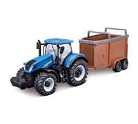 Bburago - Collection Ferme - Tracteur New Holland et sa remorque - Véhicule Miniature à Friction à l'échelle 1:43 - Jouet pour Enfant - à Collectionner dès 3 Ans - 31652