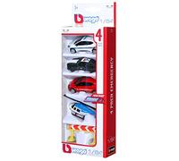 Bburago | Emergency | Pack de 4 véhicules d'intervention + Accessoires | Reproduction de Voiture Miniature à échelle 1/64 | Assortiment de véhicules | Jouet pour Enfant à Collectionner | 59058