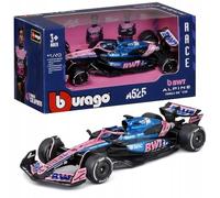 Bburago - F1 BWT Alpine A525 2025#10 Gasly, Voiture Diecast à l'échelle 1:43 avec détails Authentiques, réplique F1 Alpine, livrée Bleue/Rose, Licence Officielle, âge recommandé 3+ Ans