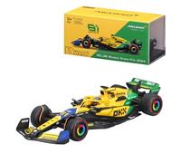 Bburago F1 Formula 1 MCLAREN MCL38 (2024) avec casque - Norris - Senna Livery - Échelle 1:43 - Réplique de voiture de course de collection incroyablement détaillée - Plusieurs couleurs