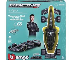 Bburago F1 KIT Mercedes AMG W14E mit Helm, #44 Hamilton 1:24 Modèle réduit de voiture