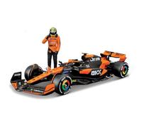Bburago - F1 McLaren MCL38 2024 avec Pilote Norris, Voiture Miniature à l'échelle 1:24, réplique détaillée avec Pilote Inclus, Couleurs Officielles McLaren, 14+
