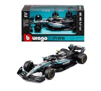 Bburago - F1 Mercedes-AMG W16 2025#12 Antonelli, Voiture Miniature à l'échelle 1:43 avec détails Authentiques, réplique F1 Mercedes, Peinture Argent/Noir, Licence Officielle, âge recommandé 3+ Ans