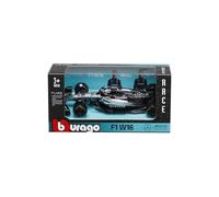 Bburago - F1 Mercedes-AMG W16 2025#63 Russell, Voiture diecast à l'échelle 1:43 avec détails Authentiques, réplique F1 Mercedes, décoration argentée/Noire, Licence Officielle, âge recommandé 3+ Ans