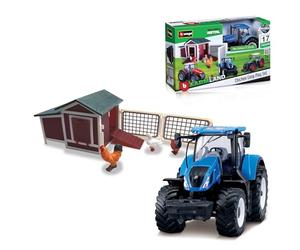 Bburago FARMLAND PLAYSET Chicken COOP with Die-Cast New Holland Tractor -