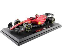 BBburago - Racing - Ferrari F1-75 - #55 C. Sainz - Voiture de Course Miniature de la Saison 2022 de F1 à l'échelle 1:18 - Jouet pour Enfant - à Collectionner dès 14 Ans