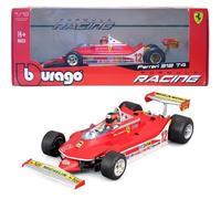 Bburago - Ferrari 312 T4 GP Afrique du Sud 1979#12 Gilles Villeneuve, Voiture Miniature 1:18, réplique Historique avec Pilote, sous Licence Ferrari, détails soignés, âge recommandé 14+ Ans