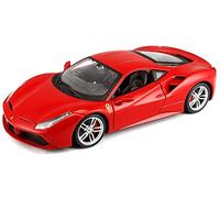 BBURAGO | Ferrari 488 GTB | Reproduction de Voiture Miniature à échelle 1/24 | Rouge | Jouet pour Enfant à Collectionner idéale à partir de 3 Ans | 18-26013RD