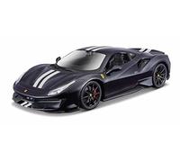 Bburago Ferrari 488 Pista (2018) : modèle de Voiture à l'échelle 1:24, Ferrari Race & Play Series, Portes Mobiles, Bleu (18-26026B)