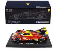 Bburago - Ferrari 499P LMH Deluxe 2024#50 Rouge - Voiture Miniature métal 1/18 - Modèle Officiel Ferrari Le Mans Hypercar Saison 2024 - Détails très réalistes - Edition Collector Ferrari