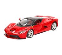 Bburago - Ferrari LaFerrari Rossa, Voiture Miniature à l'échelle 1:24, réplique détaillée de l'hypercar Italienne, Coffre ouvrant, Licence Officielle Ferrari, âge recommandé 3+ Ans