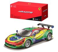 Bburago | Ferrari Racing 458 Italia GT3 Édition 2015 | Reproduction de Voiture Miniature à échelle 1/43 | Verte | Jouet pour Enfant à Collectionner | 18-36305