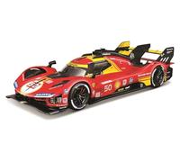 Bburago Ferrari Racing 499P Le Mans HYPERCAR (2024) AF Corse #50 - Coque Rigide de Luxe - Échelle 1:18 - Réplique de Voiture de Course de Collection Incroyablement détaillée