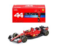 Bburago - Ferrari SF-23 Test Fiorano Lewis Hamilton, Voiture Diecast à l'échelle 1:43, réplique détaillée du Premier Test Officiel 2025, numéro 44, vitrine d'exposition, Licence Ferrari, âge 14+