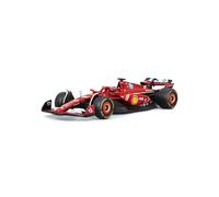 Bburago - Ferrari SF-24#16 Charles Leclerc Imola GP 2024, échelle 1:43, modèle réduit Diecast avec Casque et vitrine, détails réalistes, Licence Officielle Ferrari, âge 14+