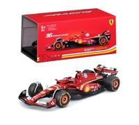 Bburago - Ferrari SF-24 Formula 1 GP Monza 2024#16 Leclerc, modèle réduit de Voiture Diecast à l'échelle 1:43 avec Casque et vitrine, réplique Officielle Ferrari, âge recommandé 14+ Ans